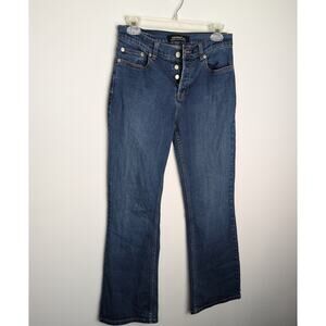 London Jeans Sz 2wmns button fly Waist 28" hip 37"Ins 29"Leg width 18"